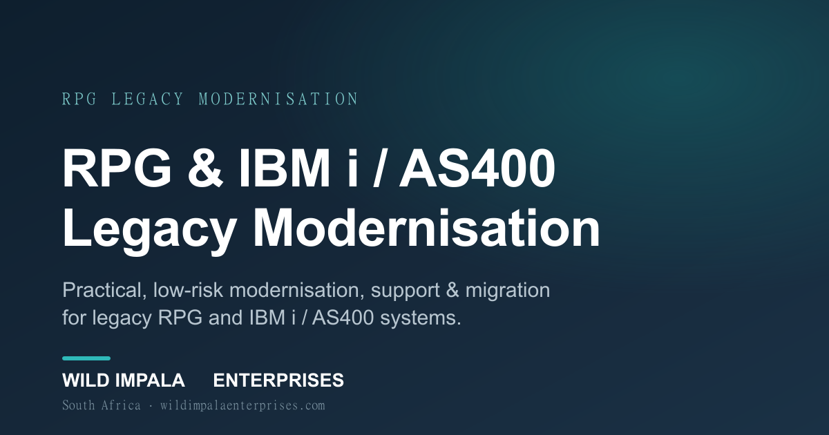 Rpgle Development RPG & IBM i / AS400 Modernisation | Wild Impala
